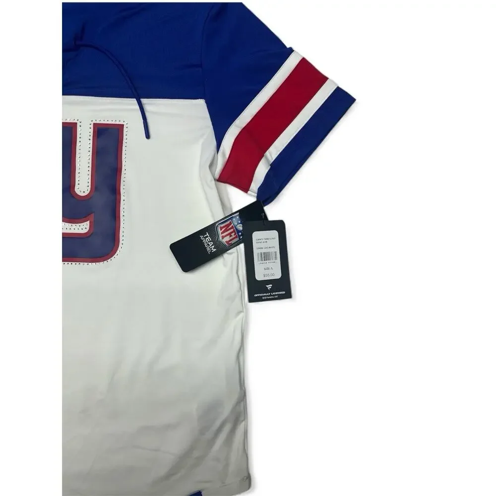 Women’s Size XL Fanatics White Royal New York Giants Lace Up T-Shirt V-Neck